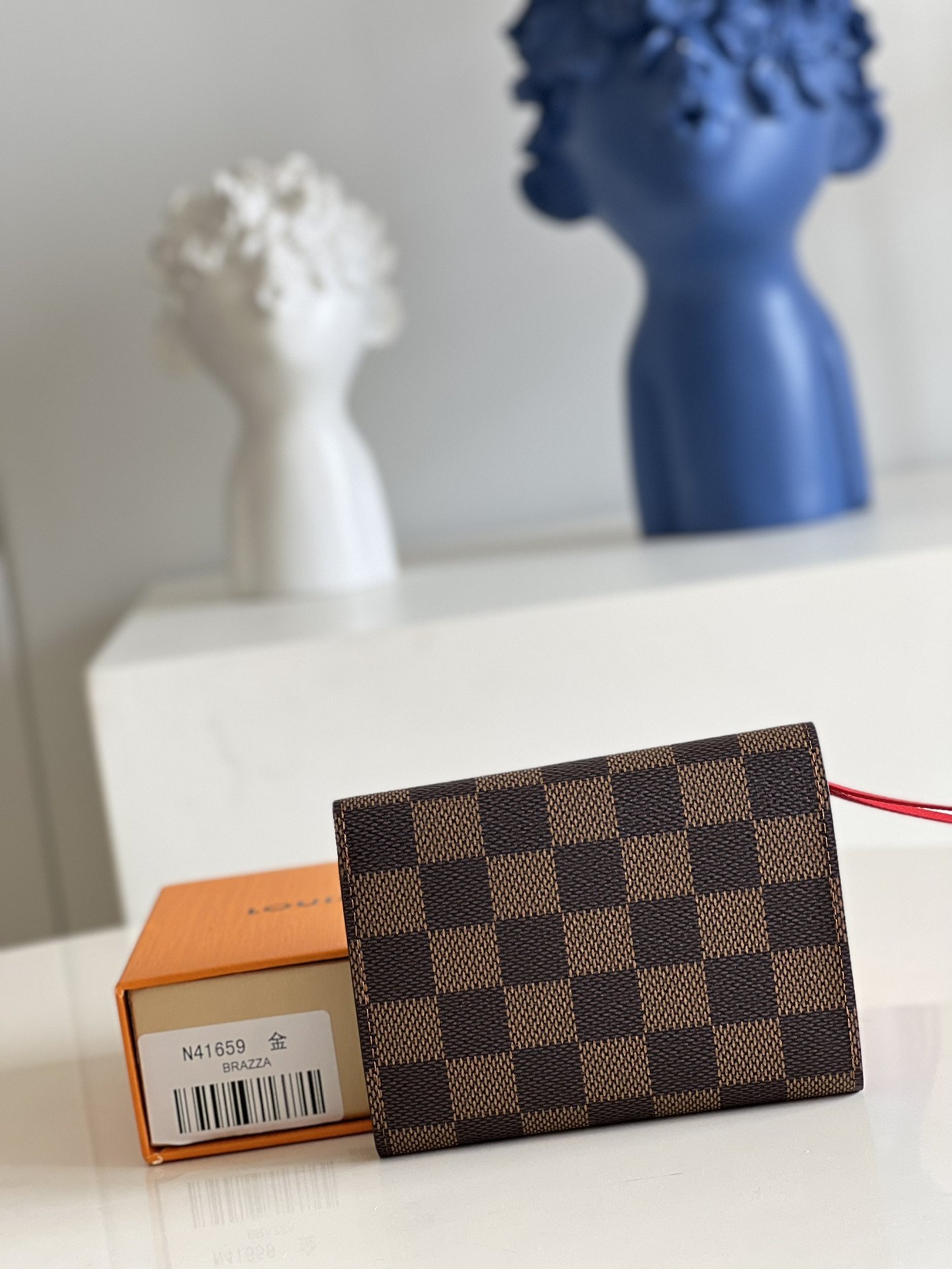 Louis Vuitton Victorine Wallet Damier Canvas Red 12Cm N41659