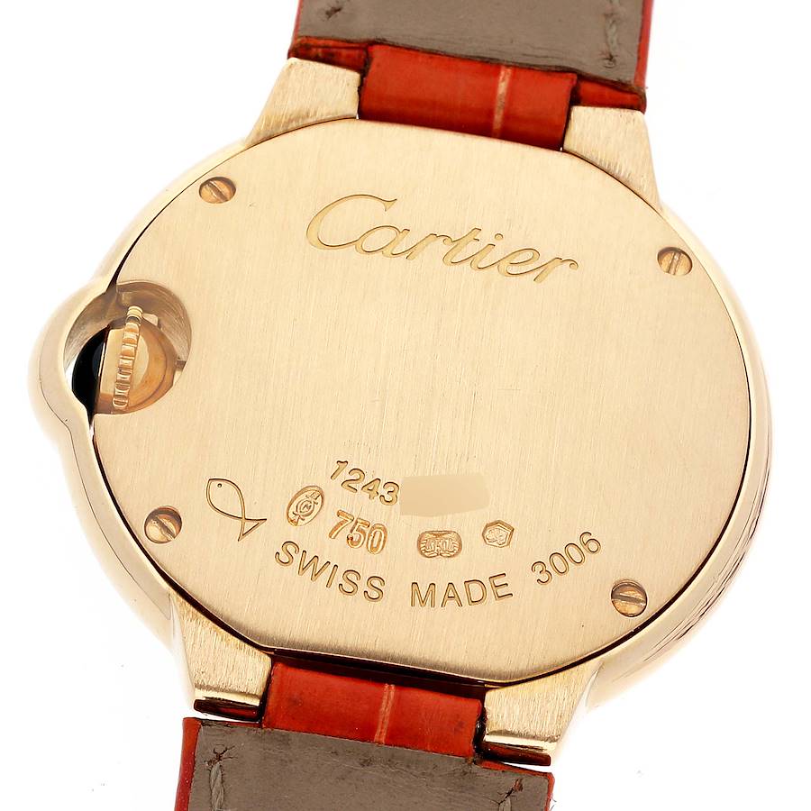 Cartier Ballon Bleu 28mm Yellow Gold Diamond Bezel Ladies Watch WE900151