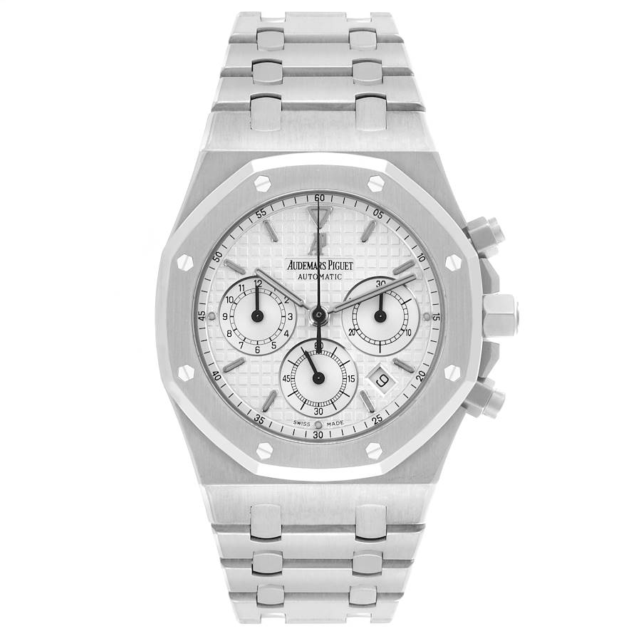Audemars Piguet Royal Oak Chronograph White Dial Steel Mens Watch 25860ST