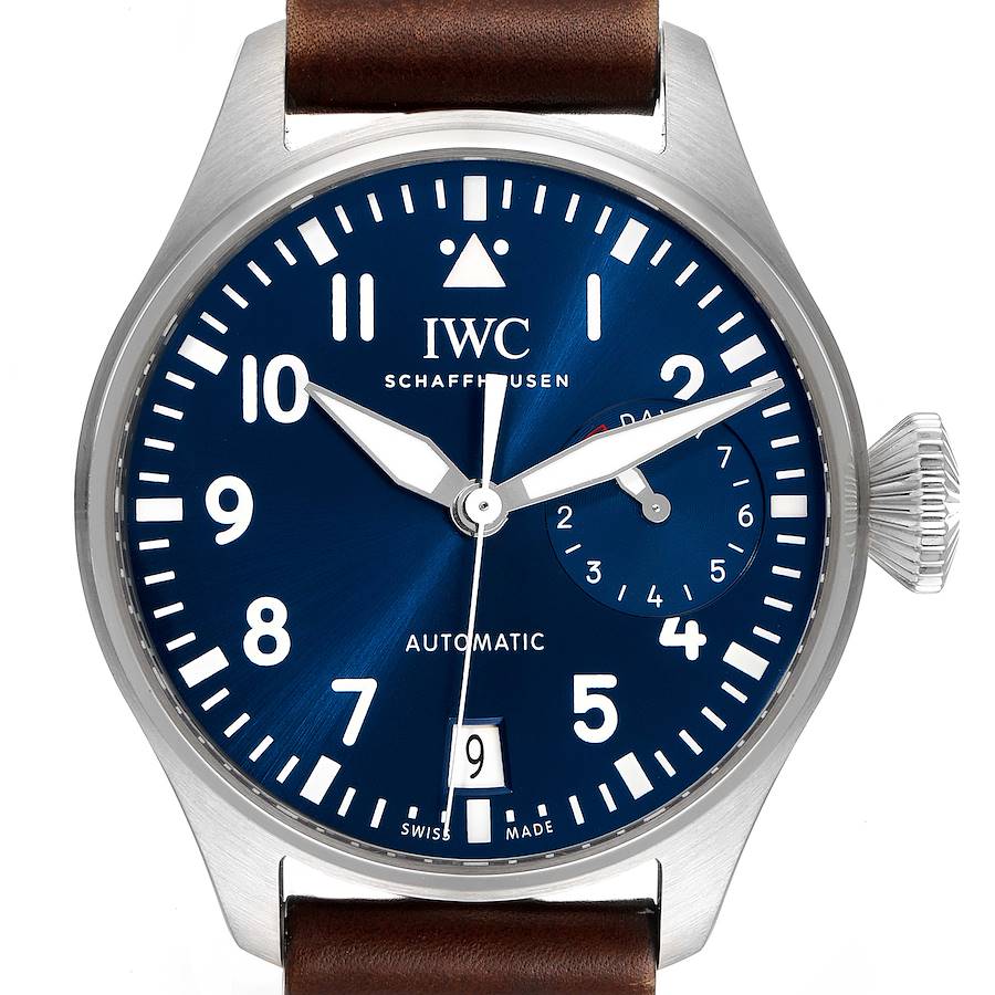 IWC Pilot Le Petit Prince Big Pilots Blue Dial Steel Mens Watch IW500916