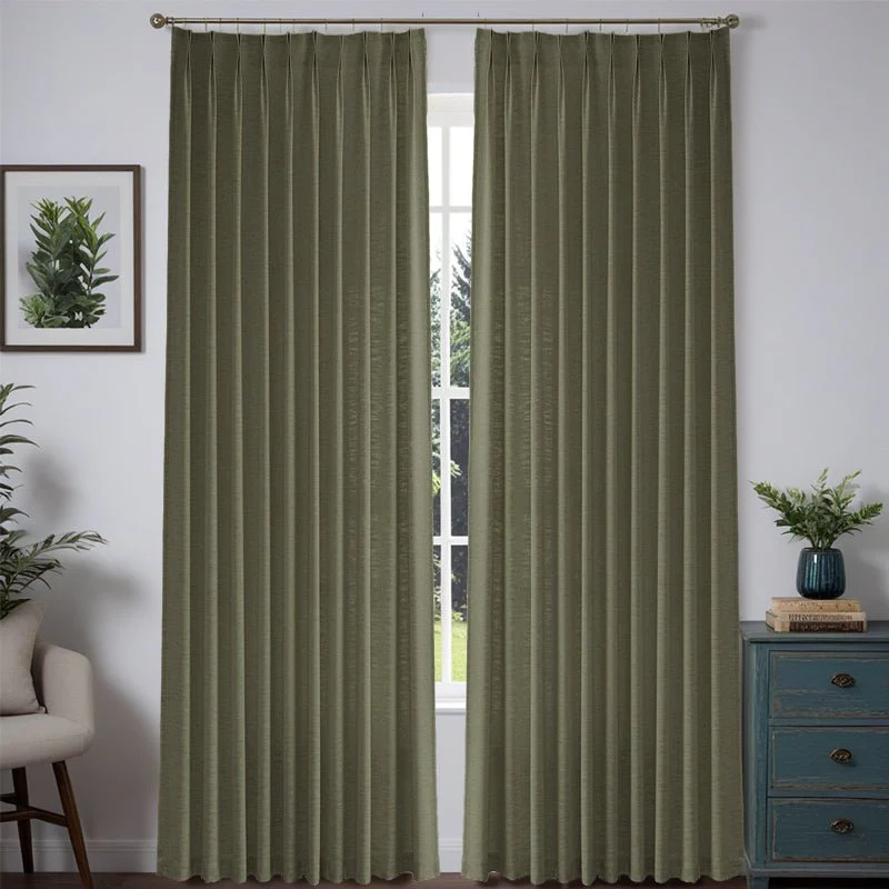 Custom Heavyweight Linen Drape Pleated - 36 Colors