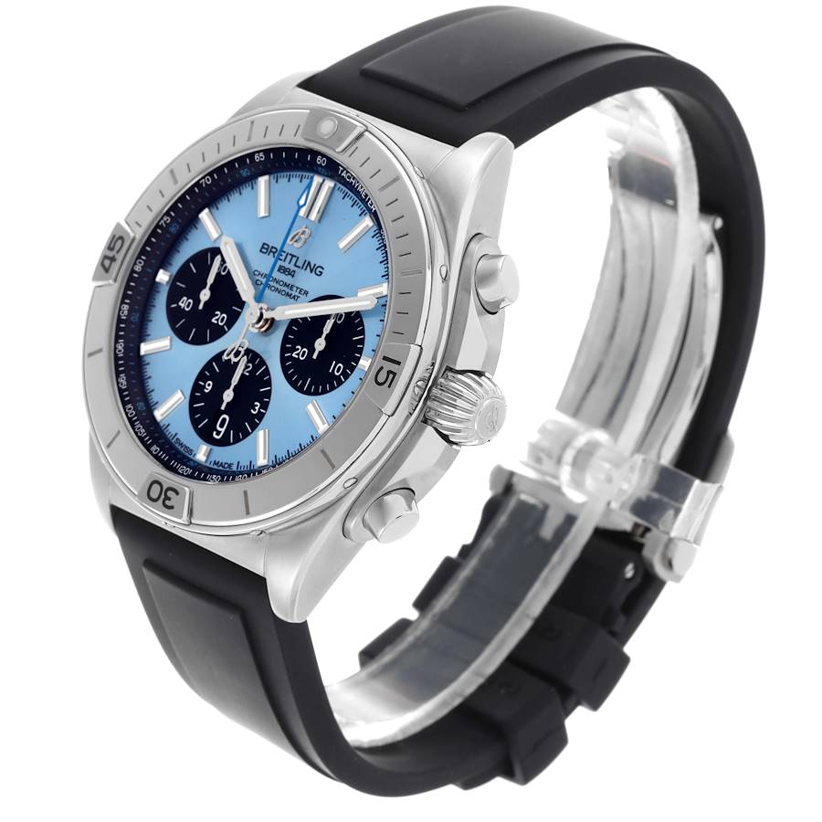 Breitling Chronomat B01 Ice Blue Dial Steel Mens Watch PB0134