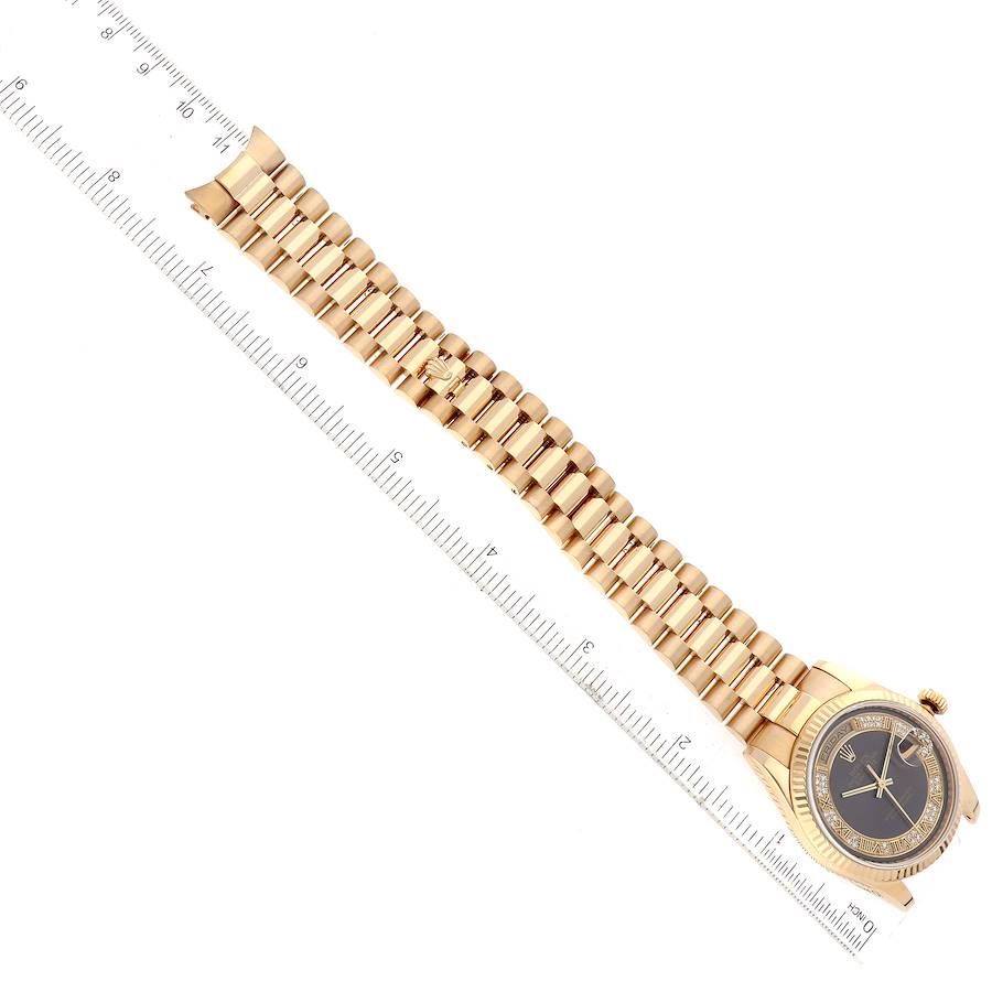 Rolex Day Date President Yellow Gold Myriad Diamond Dial Mens Watch 118238