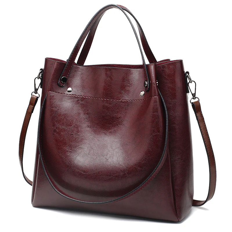 Foreign trade bags new European and American fashion portable bucket bag women's shoulder bag versatile soft leather crossbody bag trendy