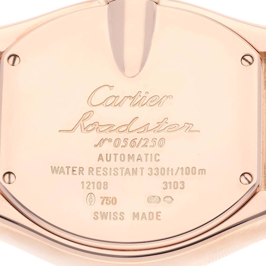 Cartier Roadster XL Rose Gold Wooden Dial Limited Edition Mens Watch W6206001