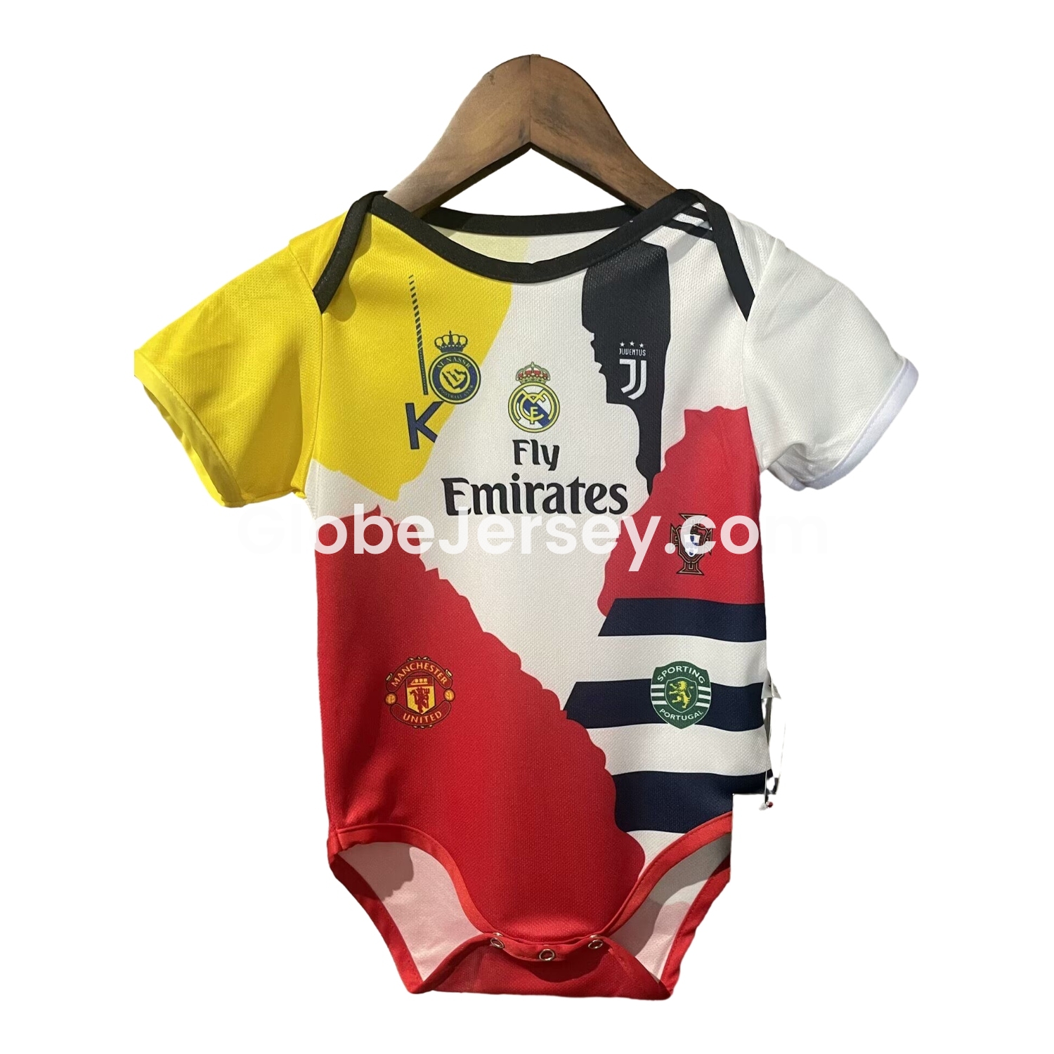 Cristiano Ronaldo Career Commemorative Baby Crawling Suit - Real Madrid Juventus Portugal Manchester United Al Nassr Sporting CP