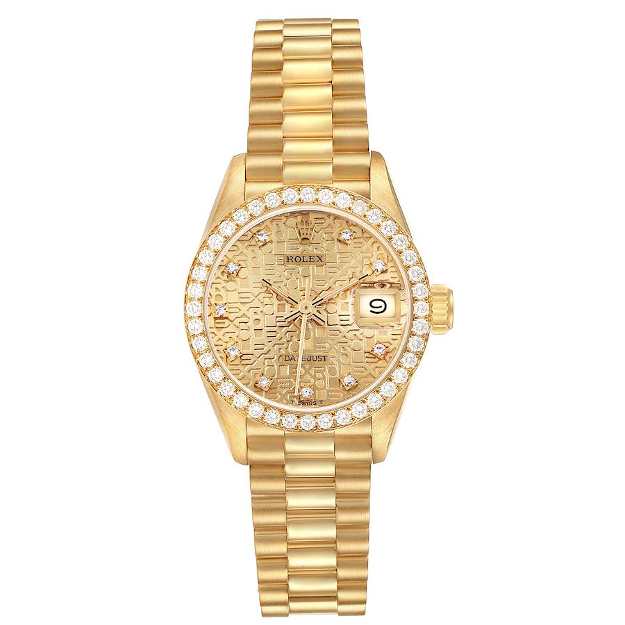 Rolex President Datejust Yellow Gold Diamond Ladies Watch 69138