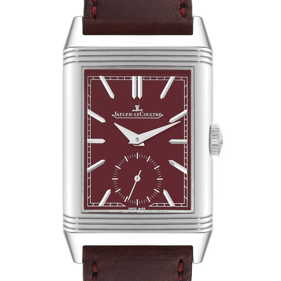 Jaeger LeCoultre Reverso Tribute Steel Mens Watch 214.8.62 Q397846J Card