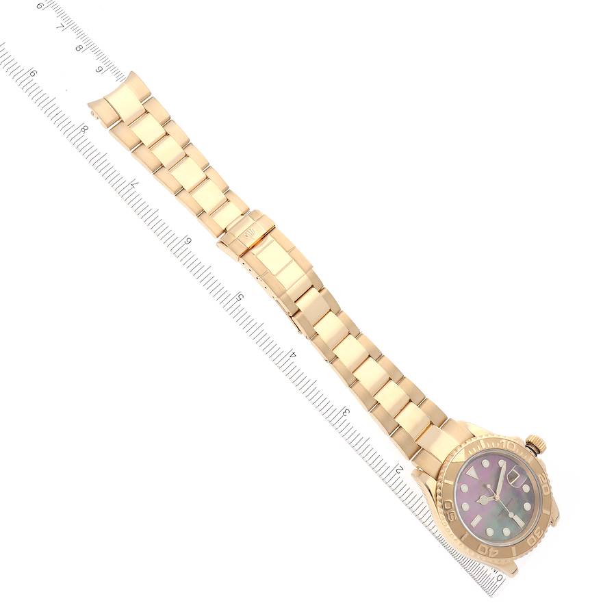 Rolex Yachtmaster 40mm Yellow Gold Black MOP Dial Mens Watch 16628