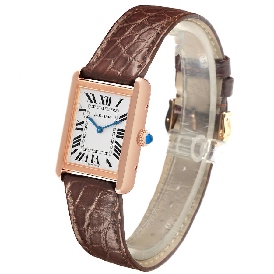 Cartier Tank Solo Silver Dial Rose Gold Steel Ladies Watch W5200024 Card
