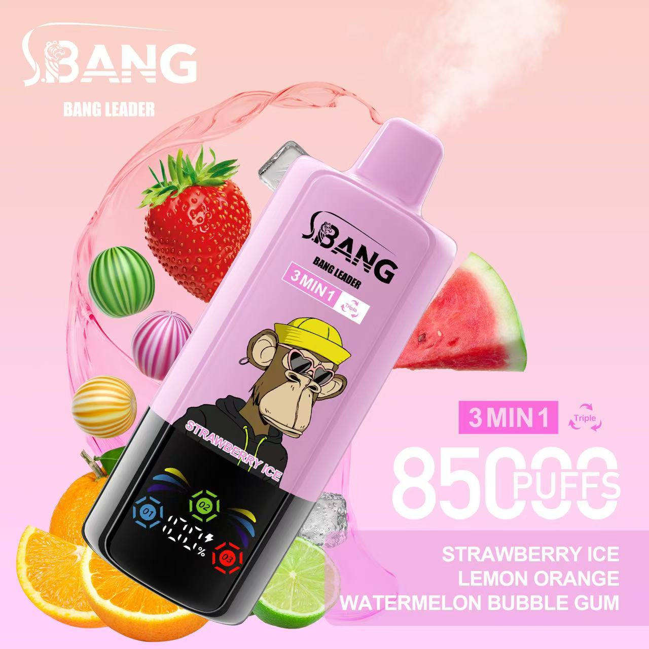 Bang Leader 85K Puffs 3-in-1 Prefilled Vape Device - 3 Flavours, Rechargeable, 850mAh