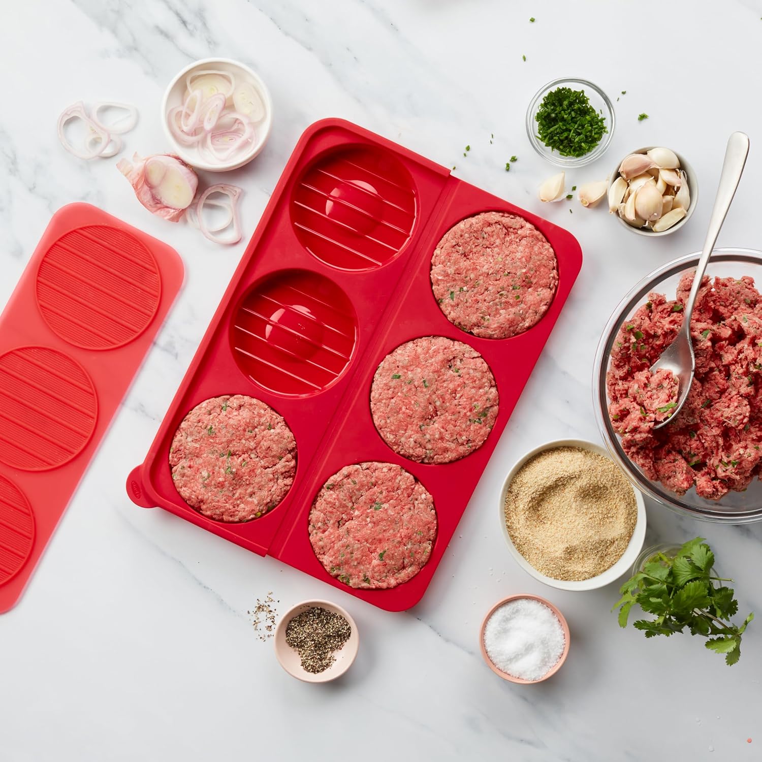 Burger Mold Hamburger Press Patty, Freezer Container