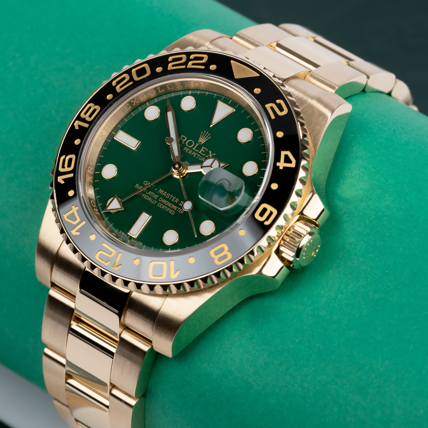 Rolex GMT Master II 18k Yellow Gold Oyster Bracelet 116718LN Unworn