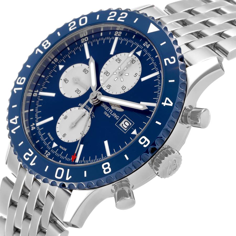 Breitling Chronoliner Blue Dial Steel Mens Watch Y24310