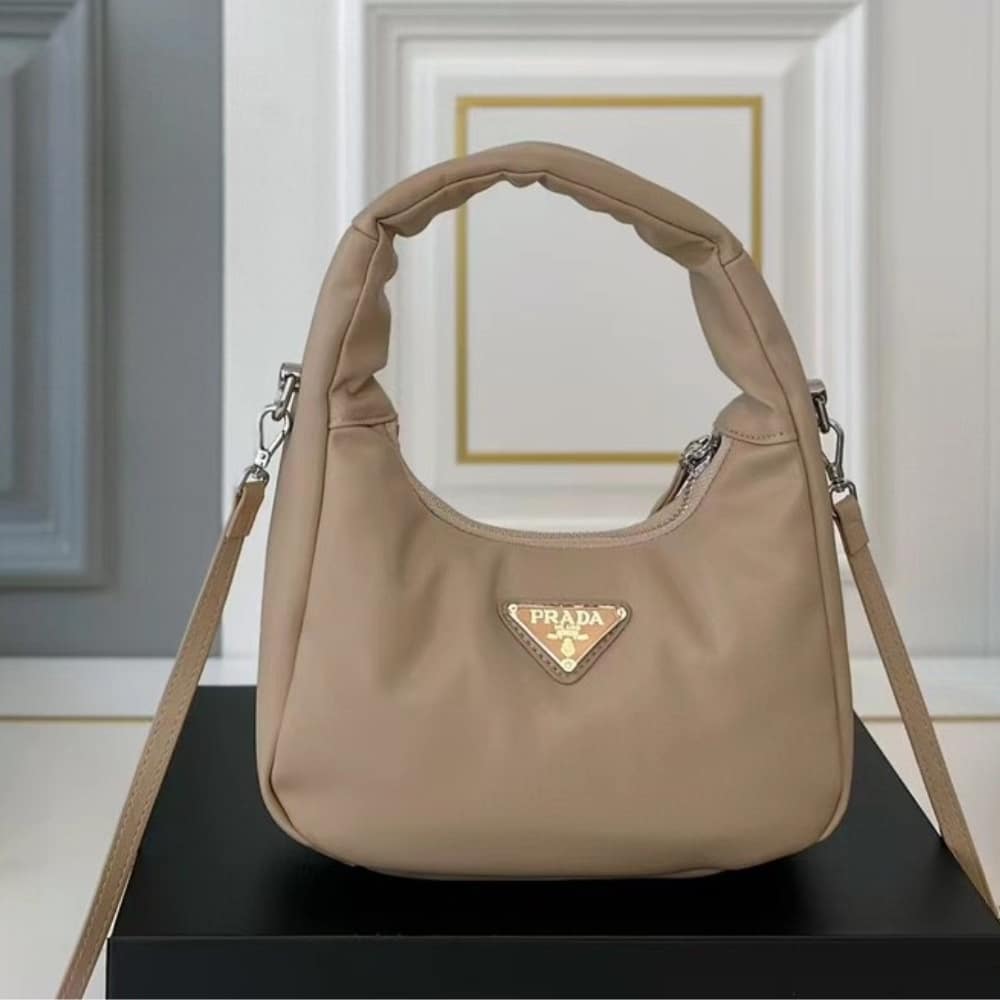 Prada Soft Padded Nappa Leather Bag Beige 21Cm