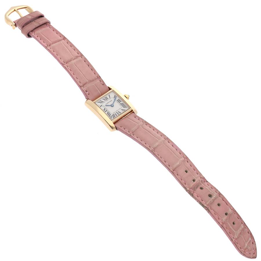 Cartier Tank Francaise Yellow Gold Pink Strap Ladies Watch W5000256