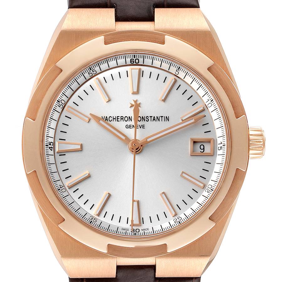 Vacheron Constantin Overseas Rose Gold Silver Dial Mens Watch 4500V
