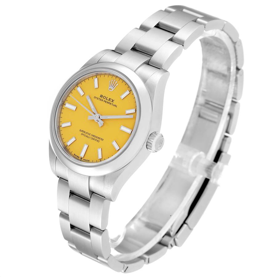 Rolex Oyster Perpetual Midsize Yellow Dial Steel Ladies Watch 277200