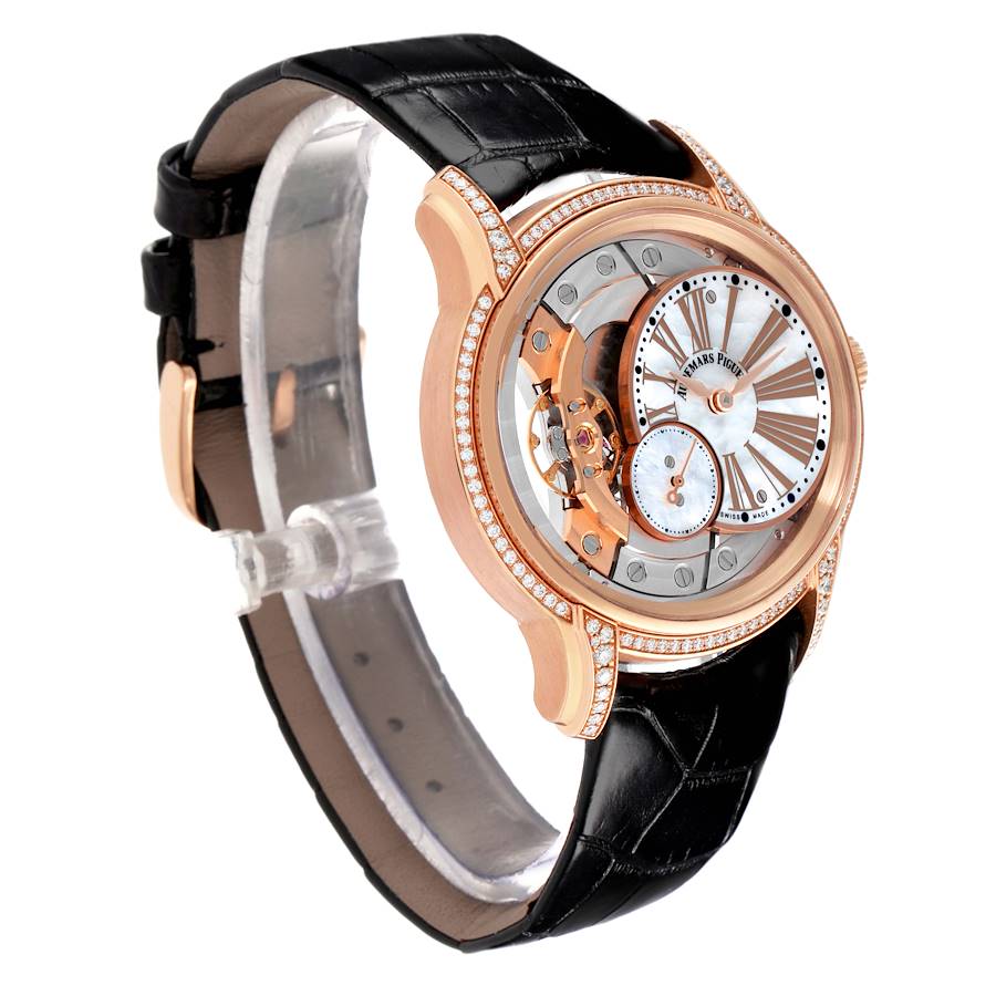 Audemars Piguet Millenary Rose Gold MOP Diamond Ladies Watch 77247OR
