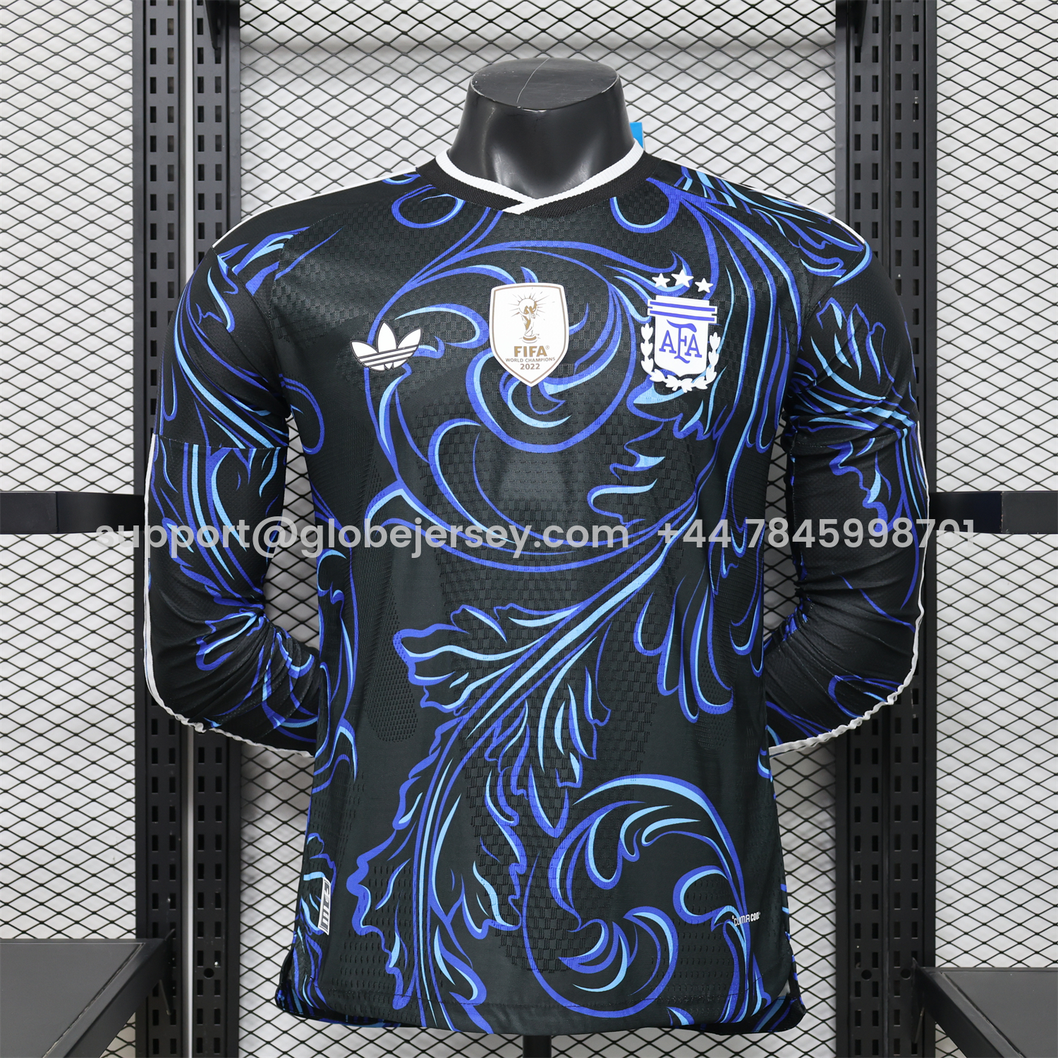 Argentina 2026 Away Deep Blue Long Sleeves Jersey - Player Version