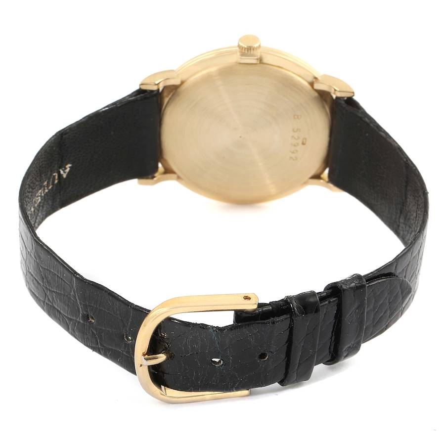 Audemars Piguet 18K Yellow Gold Black Strap Ladies Vintage Watch