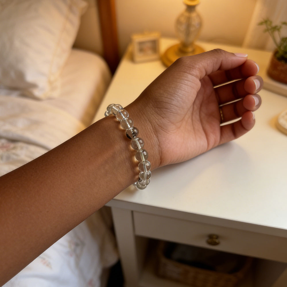 8mm Black Phantom Quartz Bracelet | Grounding Protection & Abundance Manifestation