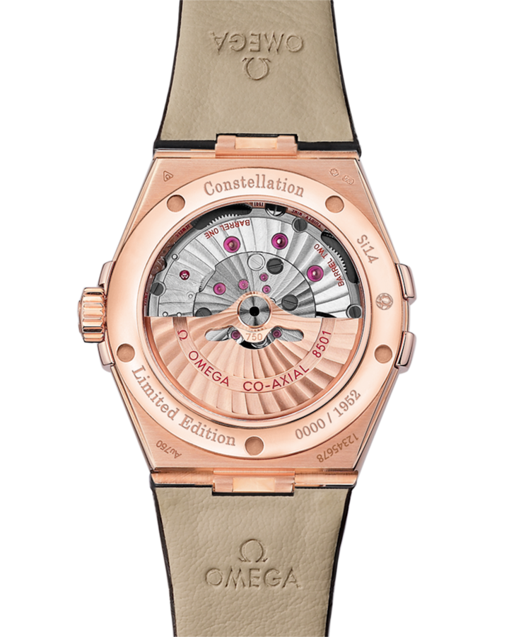 Constellations on 38 mm, Sedna gold leather strap 123.53.38.21.02.001