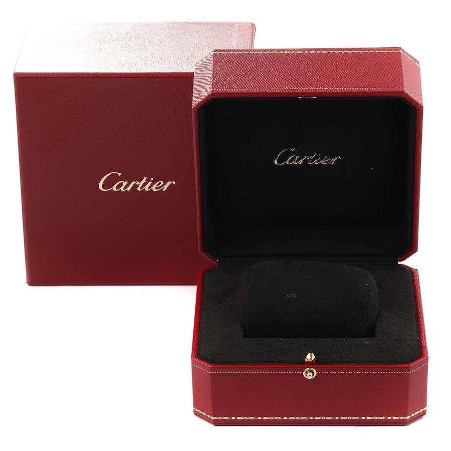 Cartier Calibre Silver Dial White Gold Diamond Mens Watch WF100003