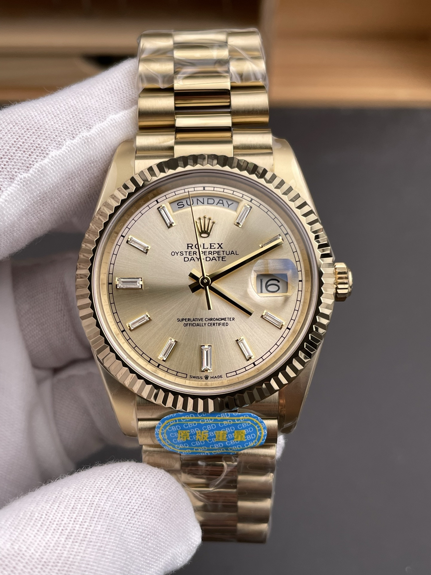 Full Gold Day-Date Yellow Diamond Bezel