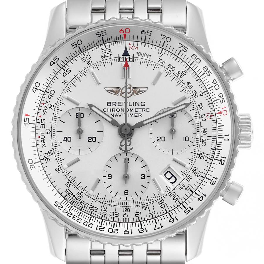 Breitling Navitimer Chronograph Silver Dial Steel Mens Watch A23322