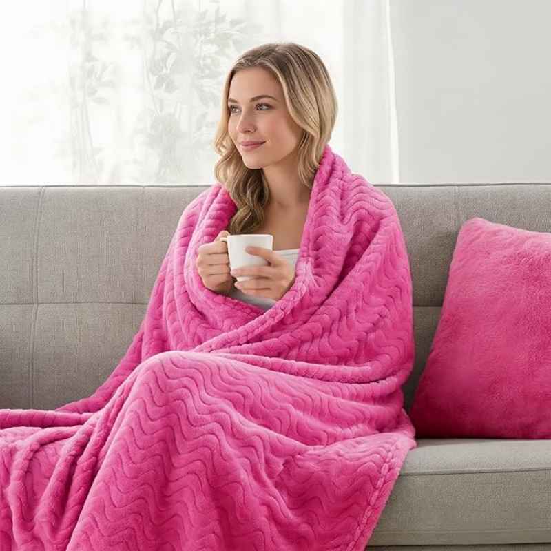 VELVETIER Mezcla Fleece Throw Blanket for Couch