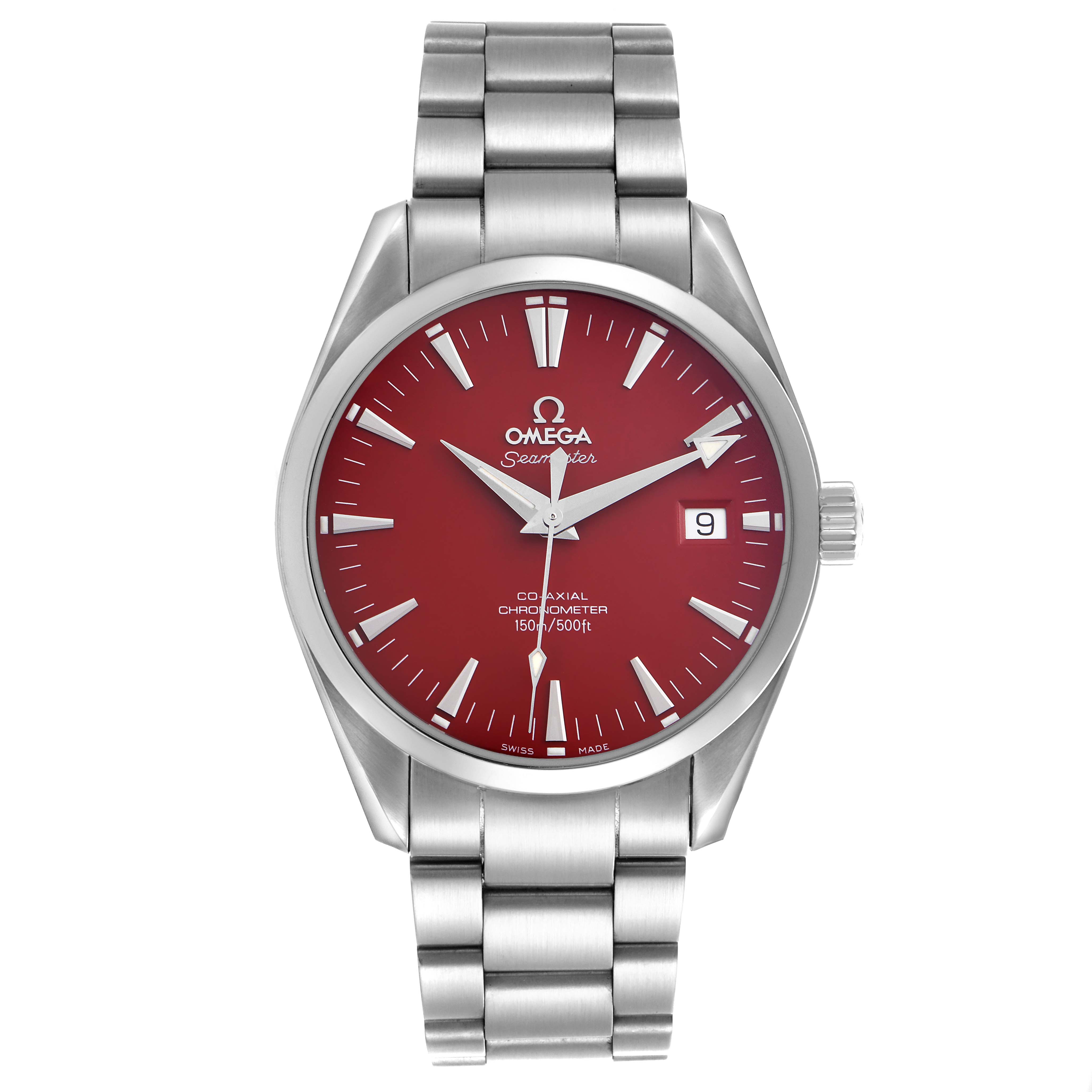Omega Seamaster Aqua Terra Red Dial Marui Japan Steel Mens Watch 39.2 MM 2503.60.00