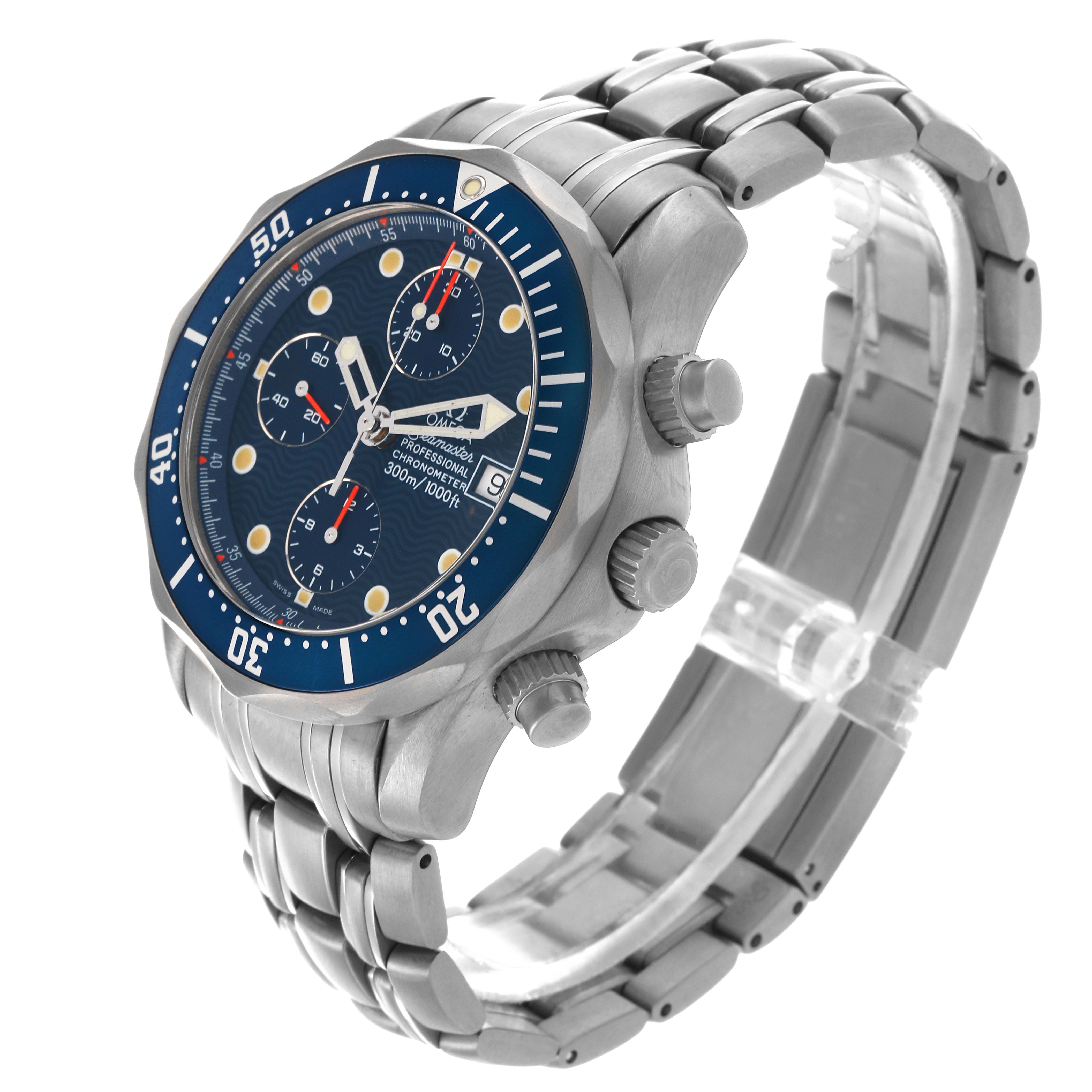 Omega Seamaster Diver Chrono Blue Dial Titanium Mens Watch 41.5 MM 2298.80.00