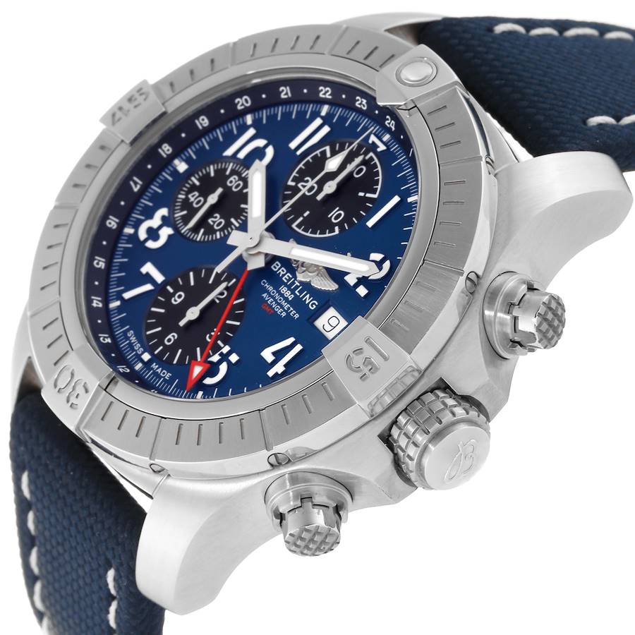 Breitling Avenger Chronograph GMT 45 Steel Mens Watch A24315