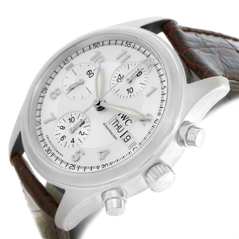 IWC Flieger Spitfire Pilot UTC Chronograph Silver Dial Watch IW325110