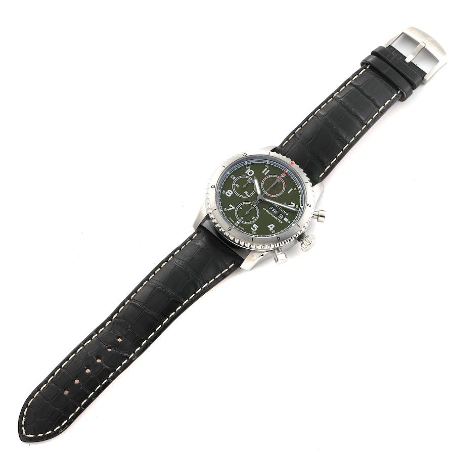 Breitling Aviator 8 Curtiss Warhawk Green Dial Steel Mens Watch A13316
