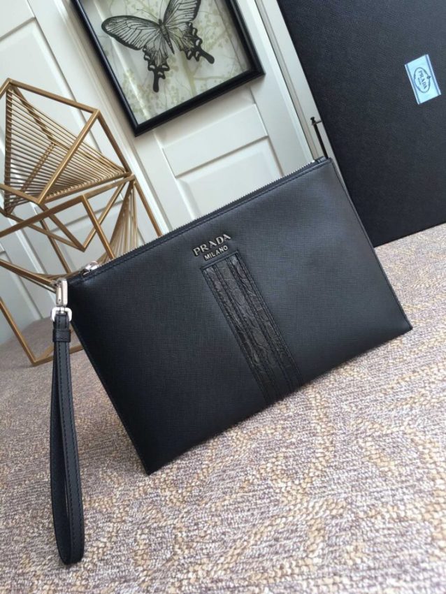 Replica Prada Large Pouch Black