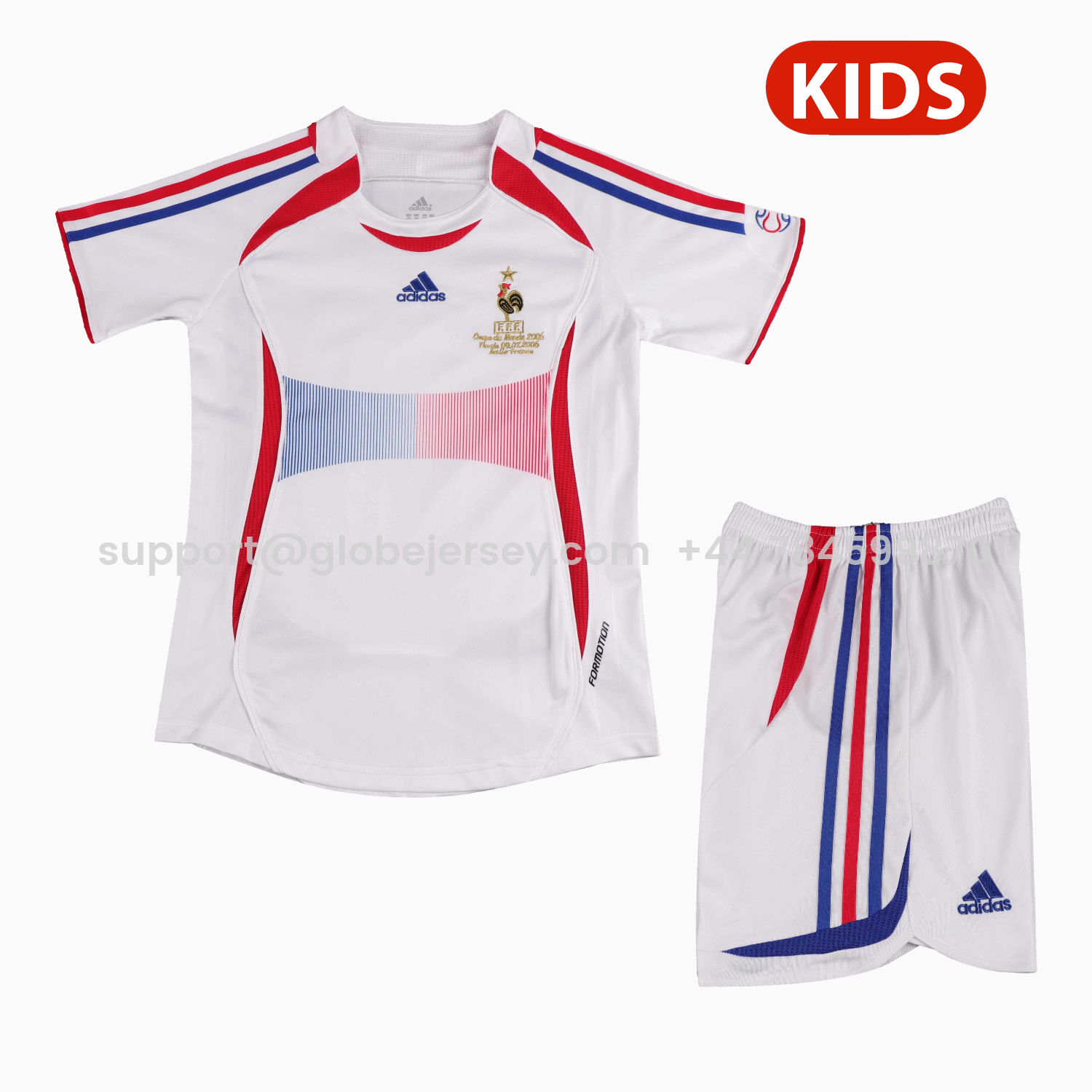 Retro France 2006 Away Kids Kit