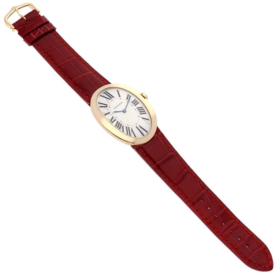 Cartier Baignoire Large 18k Yellow Gold Silver Dial Ladies Watch W8000013