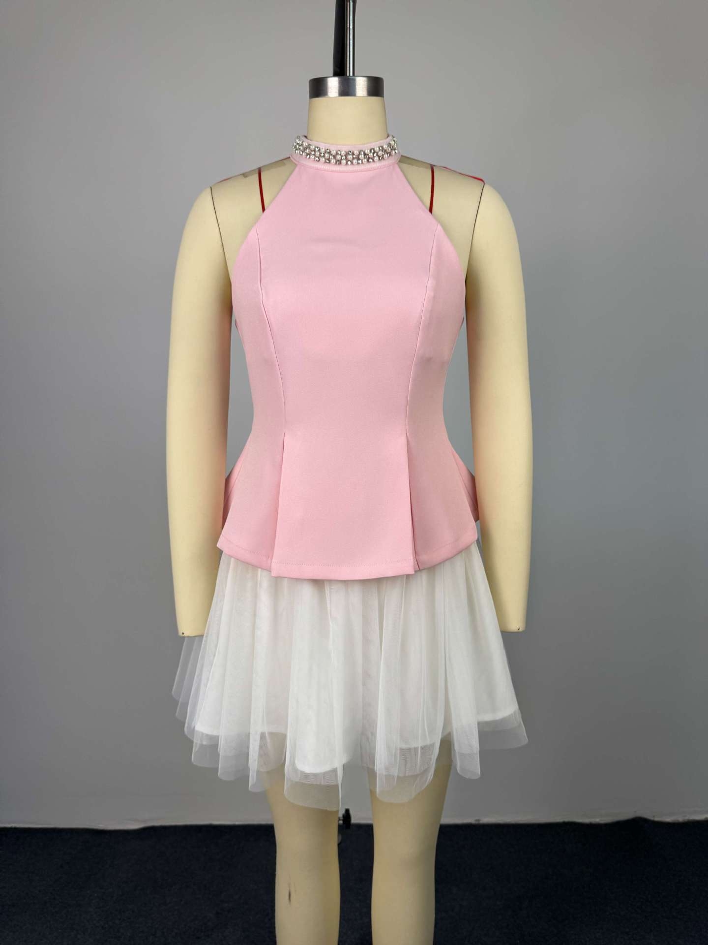 Women Summer Sleeveless Top and Irregular Skirt Two-Piece Set