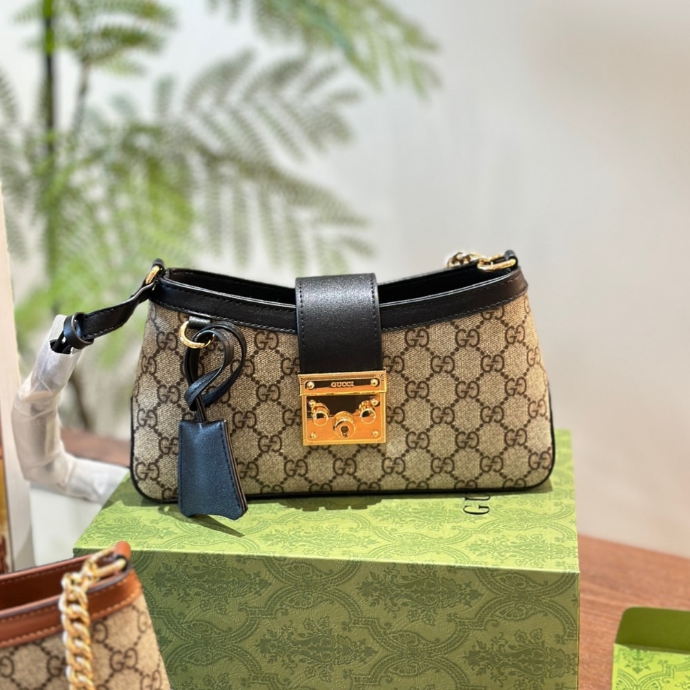 Gucci Padlock Small Shoulder Bag Black 25Cm 811705 Khnkg 9769