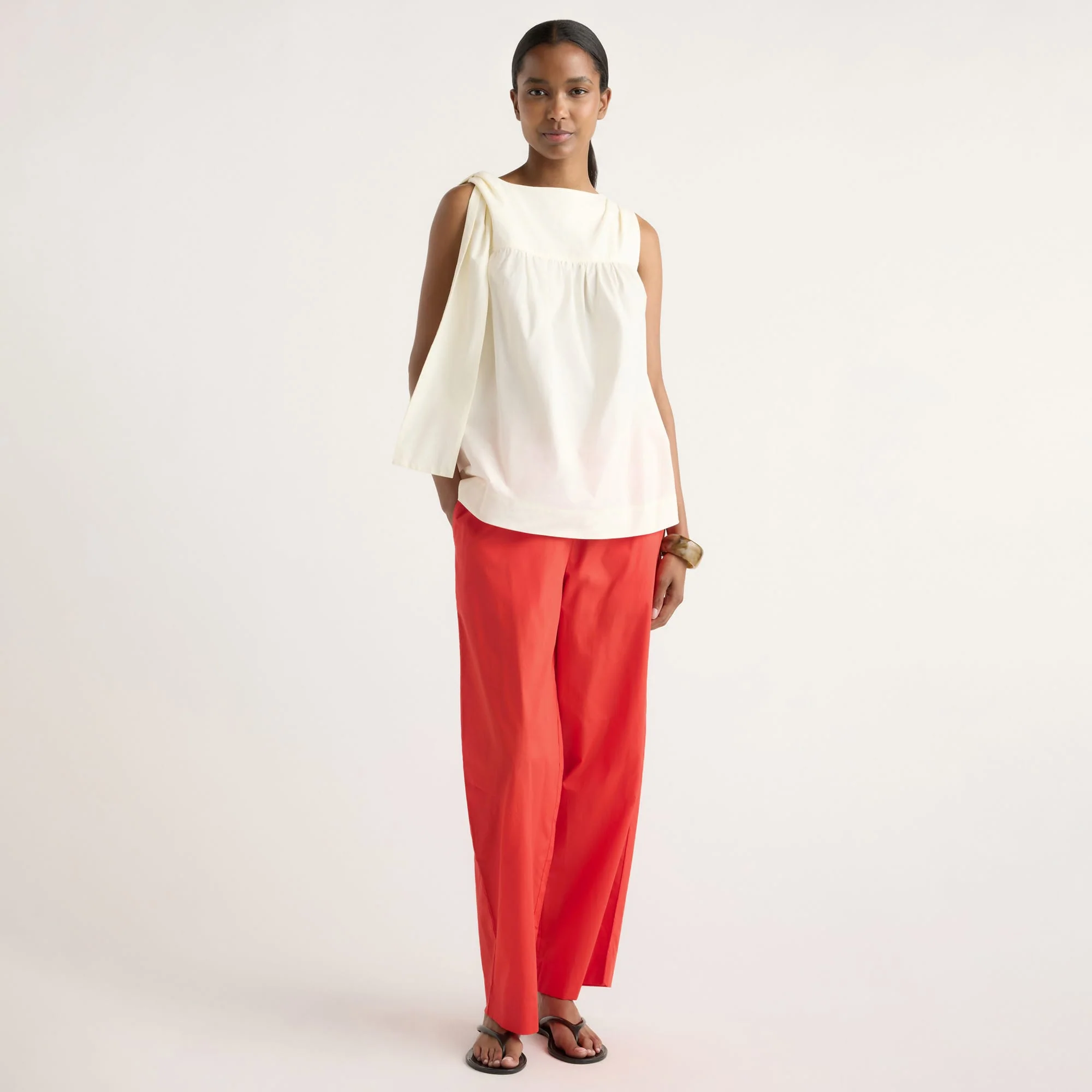 Florence Tie-Shoulder Cotton Blouse