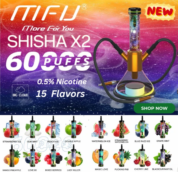 MFU Shisha X2 60K Disposable - JNR Vape US