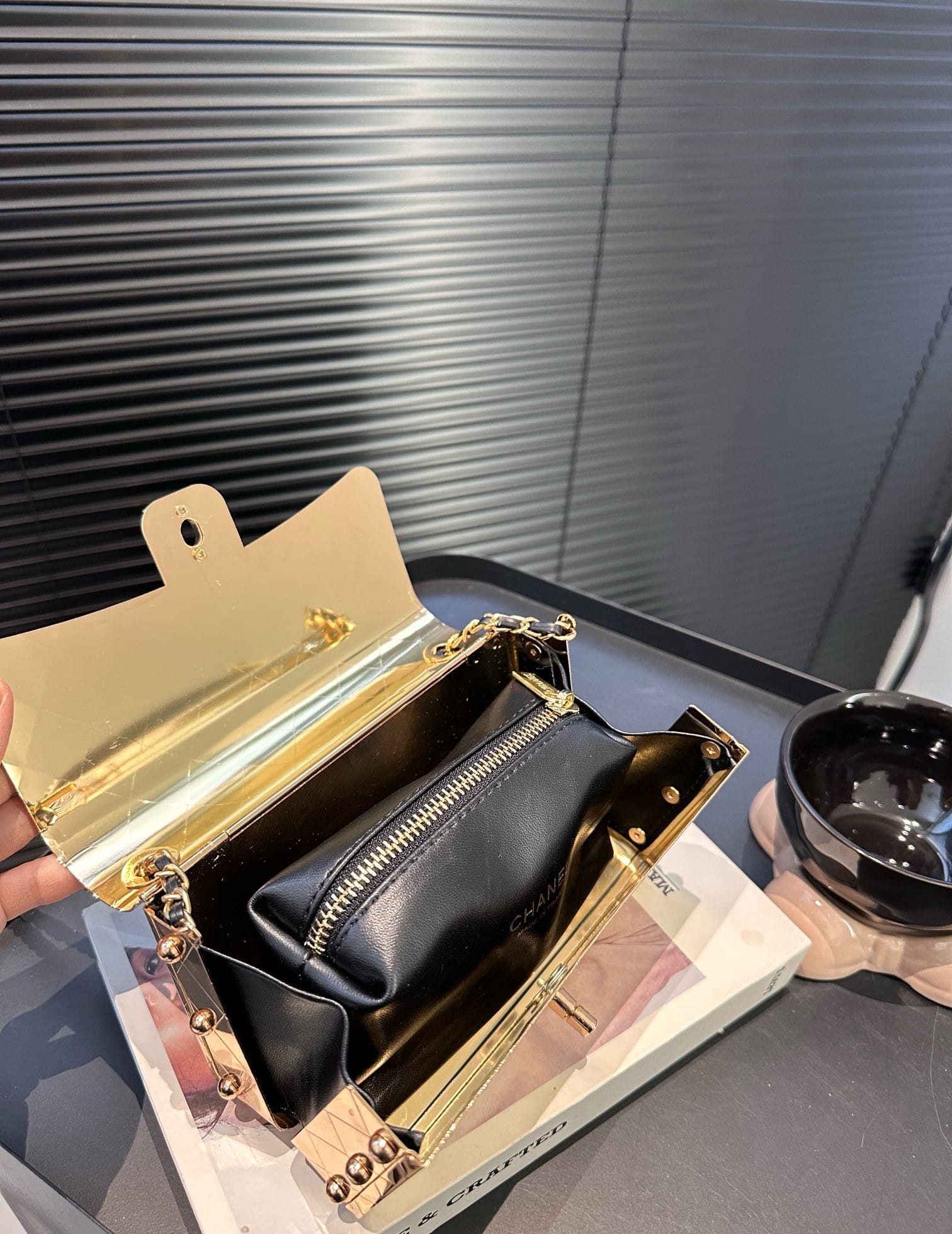 Chanel Flap Bag Gold Metal 18Cm