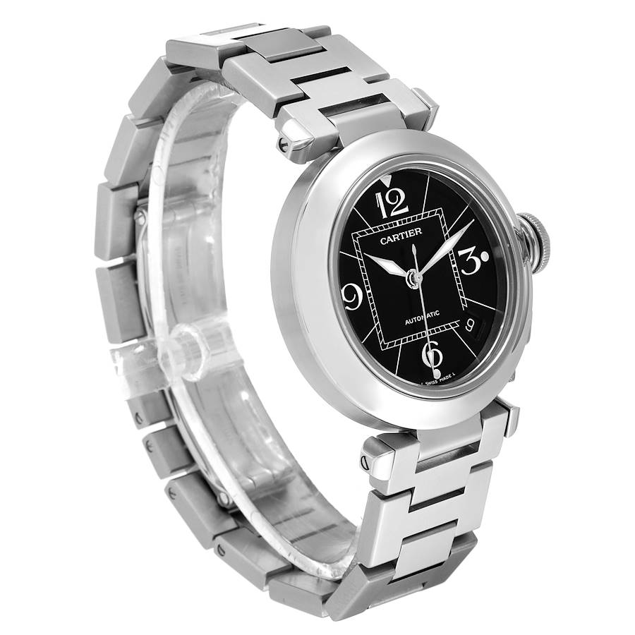 Cartier Pasha C Medium Black Dial Steel Ladies Watch W31076M7