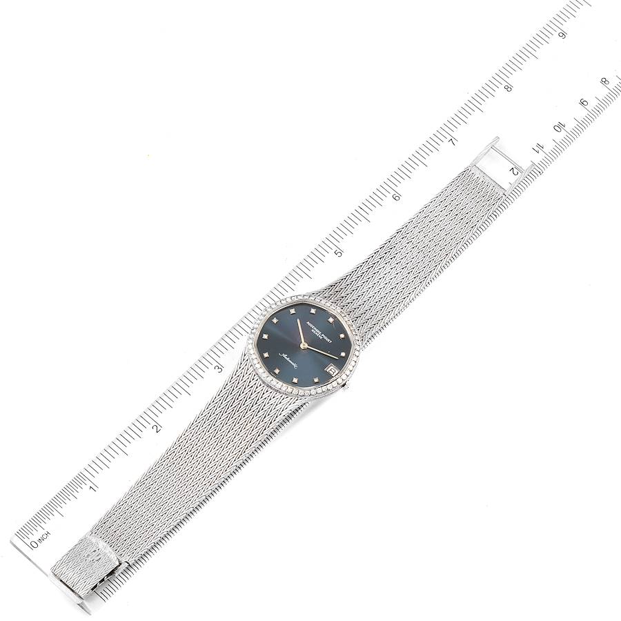 Audemars Piguet White Gold Blue Dial Diamond Vintage Mens Watch