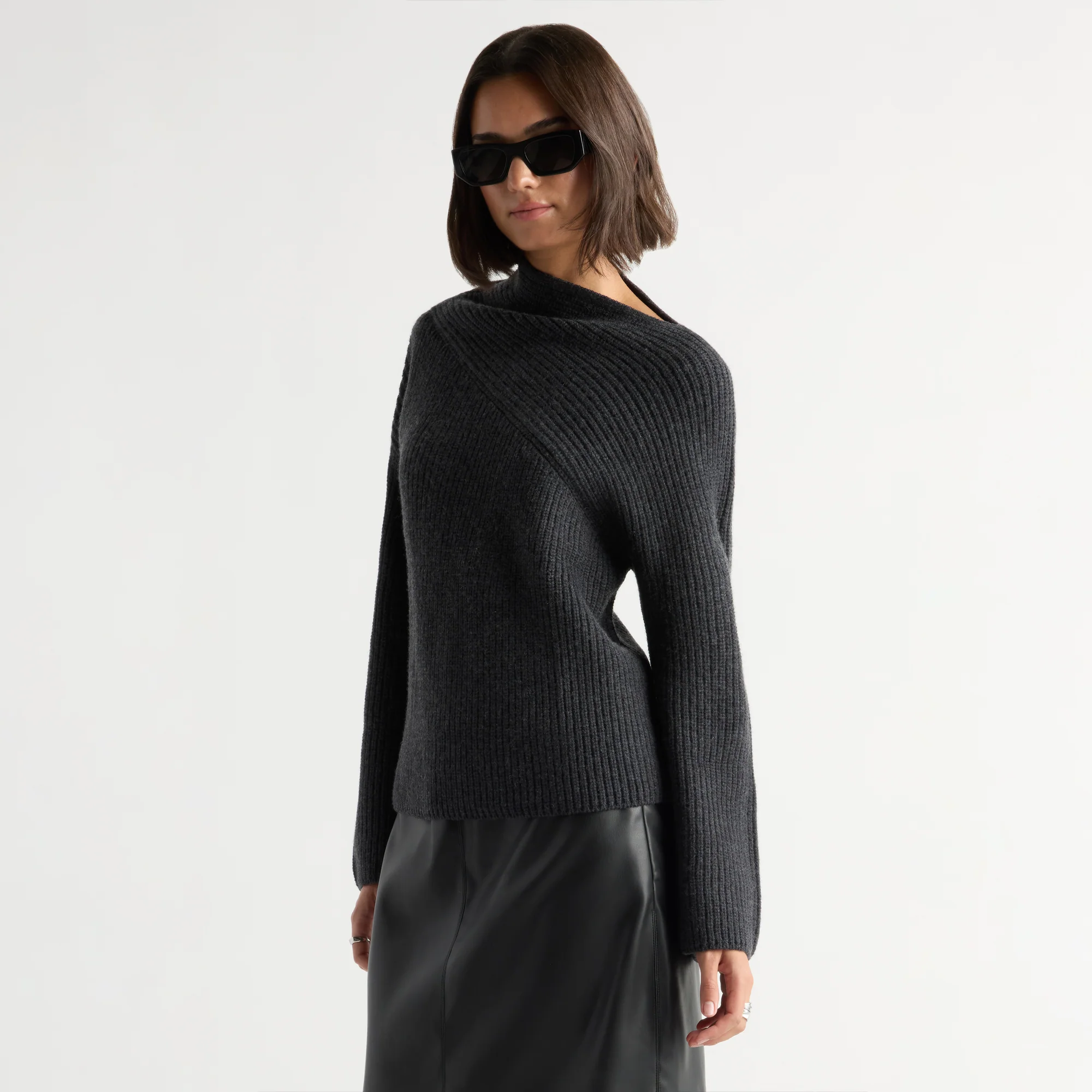 Julisa Asymmetric-Neck Sweater