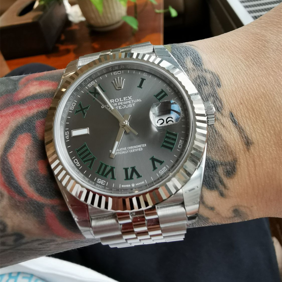 Rolex Datejust 41mm Wimbledon Slate Dial Jubilee Bracelet 126334-0022