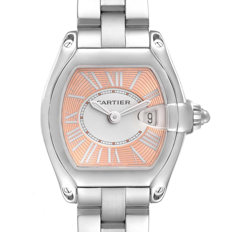 Cartier Roadster Coral Dial Limited Edition Steel Ladies Watch W62054V3