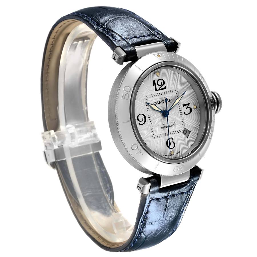 Cartier Pasha 38mm Silver Dial Automatic Steel Mens Watch W31059H3